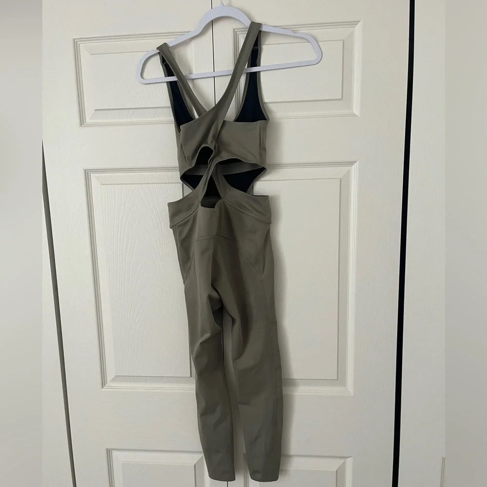 Free People FP movement Back It Up Sage Onesie Jumpsuit Size extra small tan